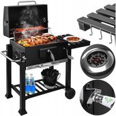 Grill Węglowy Ogrodowy Pokrywa Popielnik Termometr Regulacja Paleniska Gril