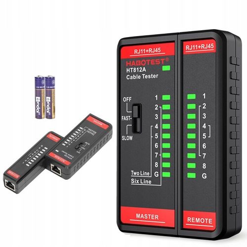 TESTER PRZEWODÓW SIECIOWYCH RJ11 RJ45 LAN SZUKACZ PAR KABLI HABOTEST HT812 na Arena.pl