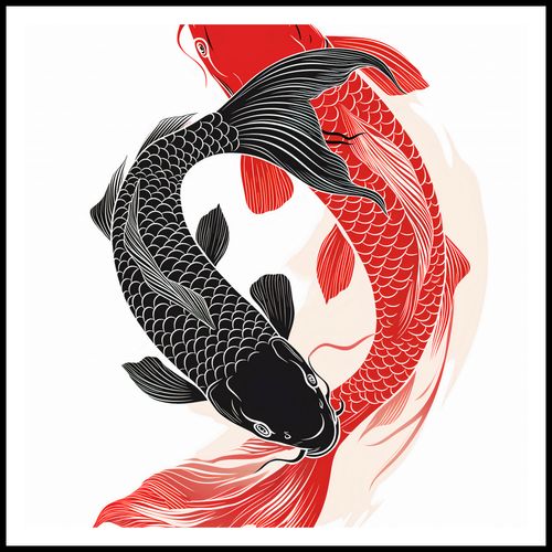 Plakat 80x80cm Yin i Yang Koi na Arena.pl