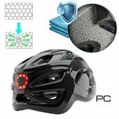 KASK ROWEROWY MTB REGULOWANY Z LAMPKĄ LED DASZKIEM 55-58 BLACK SPEED VAYOX