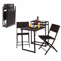 Zestaw mebli ogrodowych komplet stół + 2 krzesła na taras balkon dla 2 os.
