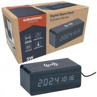 Grundig Budzik z bezprzewodowym ładowaniem 5W LED termometr kalendarz alarm
