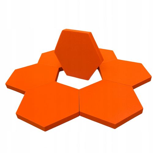 Pianka akustyczna | Gąbka wygłuszająca HEXAGON 32x28x3 cm - pomarańczowy na Arena.pl