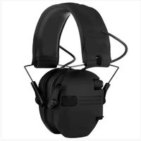 Słuchawki aktywne strzeleckie taktyczne czarne, nauszniki ochronniki słuchu