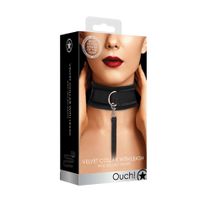 obroża welwetowa regulowana ze smyczą ouch! 51 cm