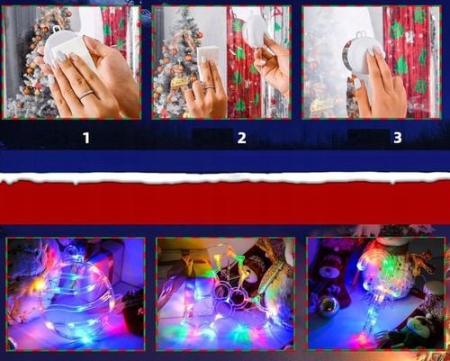 ZESTAW 6 X ŚWIECĄCE Dekoracje OZDOBY LAMPKI ŚWIĄTECZNE OZDOBY NA OKNO DL/M1 na Arena.pl