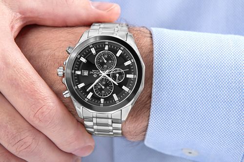 zegarek męski giewont chronograph sapphire srebrny gw7290-b2 na Arena.pl