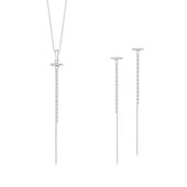 komplet srebrny naszyjnik i kolczyki z cyrkoniami