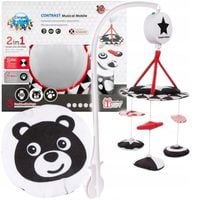 CANPOL KONTRASTOWA KARUZELA PLUSZOWA Z POZYTYWKĄ DO ŁÓŻECZKA SENSORY TOYS