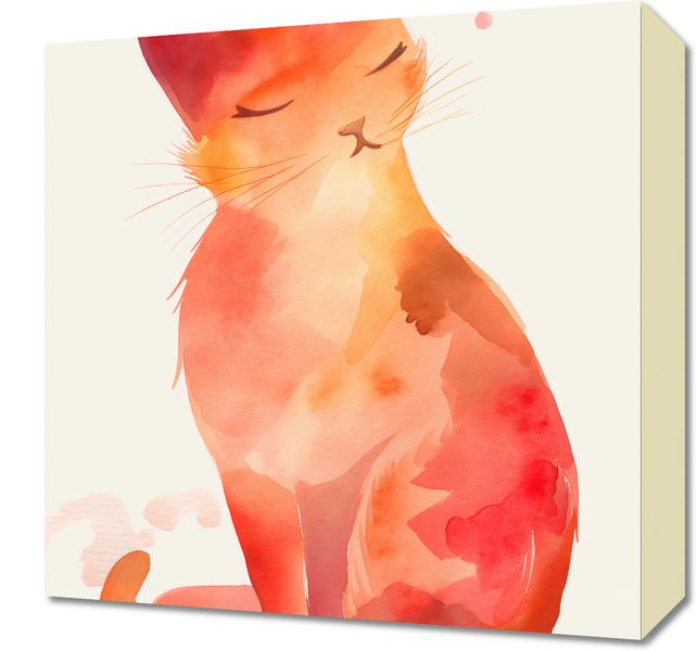 Obraz 40x40cm Akwarelowy Kot zdjęcie 1