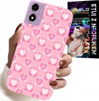 ETUI DO MOTOROLA MOTO E14 - SERCA KRATKA RÓŻOWA OBUDOWA CASE + SZKŁO