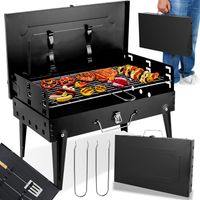 GRILL TURYSTYCZNY PRZENOŚNY WĘGLOWY SKŁADANY BBQ KEMPINGOWY WALIZKA POJEMNY
