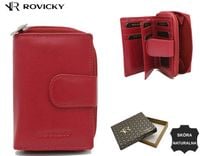 mały, skórzany portfel damski na zatrzask - rovicky