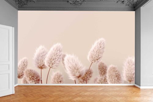 Fototapeta STYL BOHO KWIATY PASTELOWE TRAWA PAMPAS na Arena.pl