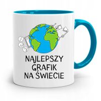 Kubek Błękitny Grafika Najlepszy Grafik Na Świecie Z Nadrukiem Ze Zdjęciem