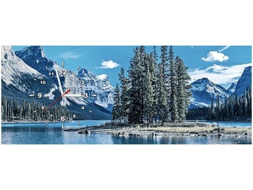 100X40CM ZEGAR JEZIORO MALIGNE ZIMĄ OBRAZ na Arena.pl
