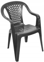 GRAFITOWY ZESTAW 4+1 KRZESŁA STÓŁ +PARASOL PLASTIK