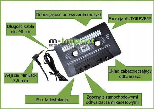 KASETA ADAPTER TRANSMITER SAMOCHODOWY CD IPOD MP3 na Arena.pl