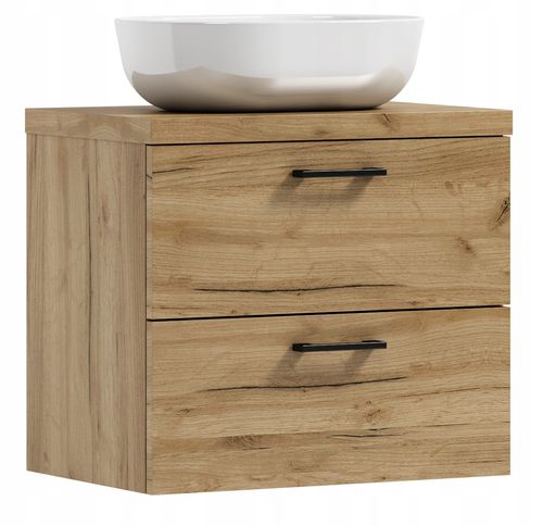 Szafka łazienkowa wisząca LUNA 60 dąb craft złoty z umywalką Blanco (W1) na Arena.pl