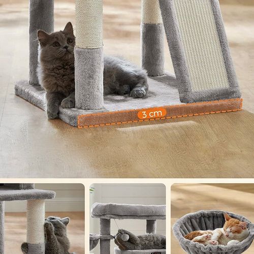 DRAPAK DLA KOTA DUŻY LEGOWISKO DOMEK ZABAWKA WIEŻA SŁUPEK 3 POZIOMY 96cm na Arena.pl