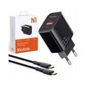 mcdodo ładowarka sieciowa + kabel 1,2 m do ładowania 2x usb usb-c pd