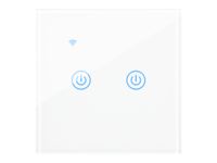 Inteligentny włącznik światła dwukanałowy szklany WiFi TUYA