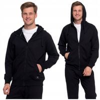 Ciepła Bluza Męska Dresowa Rozpinana z Kapturem Bawełniana MORAJ CZARNA L