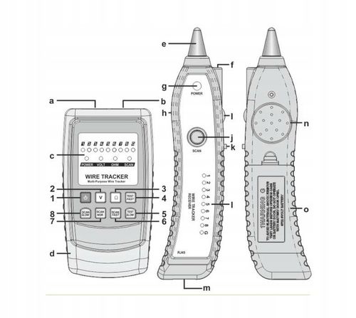 SZUKACZ PAR TESTER PRZEWODÓW DETEKTOR SIECI WIRE TRACKER RJ11 RJ45 ZESTAW na Arena.pl