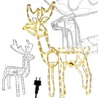 ŚWIECĄCY RENIFER 216 LED ŚWIĄTECZNA OZDOBA DUŻY OGRODOWY Z RUCHOMĄ GŁOWĄ