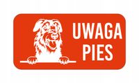 GRAWER Tabliczka laminat 20x10 cm UWAGA PIES Wilczarz irlandzki różne wzory