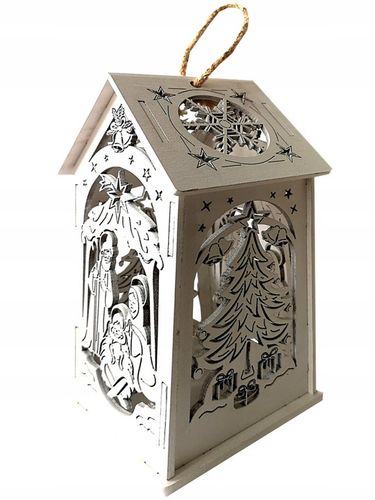 LAMPION na RORATY drewniany JAKOŚĆ BIAŁY na Arena.pl