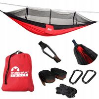 Hamak turystyczny z moskitierą podróżny duży mocny 250 kg 260x140 cm