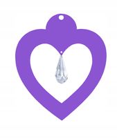 Z16a Zawieszka ozdoba ażur serce kryształ fiolet