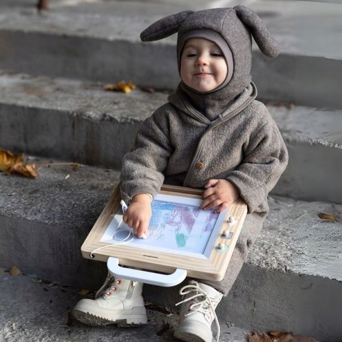 Drewniany Magnetyczny Znikopis z Pieczątkami - Tablica do Rysowania Tablet na Arena.pl