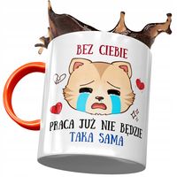 Kubek Pomarańczowy Na Pożegnanie Z Pracy Prezent Z Nadrukiem Ze Zdjęciem