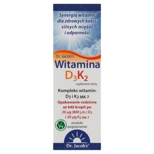 Witamina D3 K2 MK7 krople NATURALNE 20 ml JACOBS na Arena.pl
