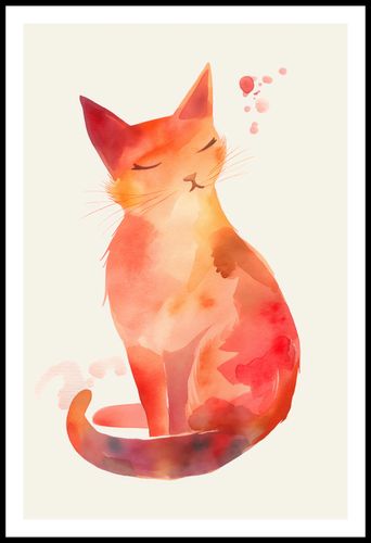 Plakat 56,6x86,4cm Akwarelowy Kot na Arena.pl