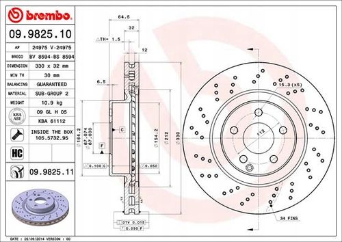 TARCZA HAM PRZOD 330X32 V BREMBO na Arena.pl
