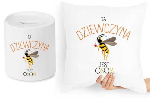 Dla Dziewczyny Zestaw Poduszka + Skarbonka Prezent Z Nadrukiem Ze Zdjęciem na Arena.pl