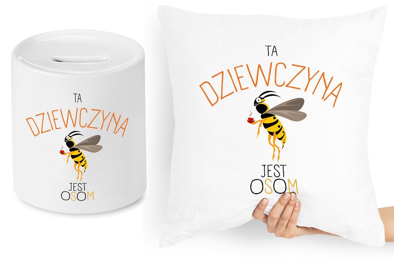 Dla Dziewczyny Zestaw Poduszka + Skarbonka Prezent Z Nadrukiem Ze Zdjęciem zdjęcie 1