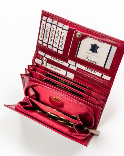 skórzany portfel damski z klapą - rovicky na Arena.pl