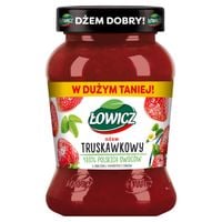 Łowicz Dżem truskawkowy o obniżonej zawartości cukrów 450 g