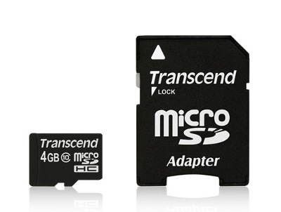 Transcend microSD 4GB Class10 + adapter PREMIUM na Arena.pl