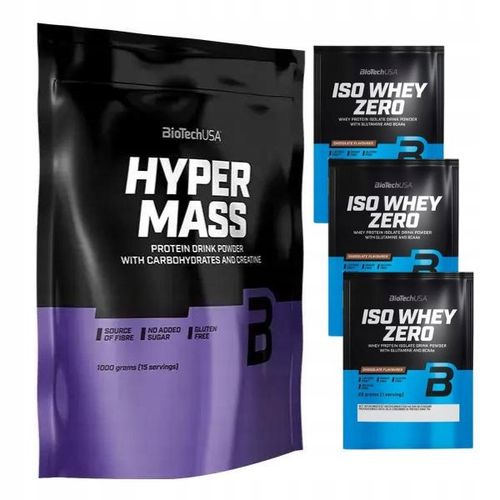 BIOTECH HYPER MASS 1000g GAINER WĘGLOWODANY + BIOTECH ISO WHEY ZERO 25 g na Arena.pl
