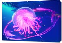 Obraz 70x50cm Neonowa Meduza