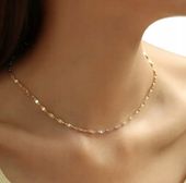 NASZYJNIK ZŁOTY ŁAŃCUSZEK 45 cm + 5 cm BRILLANCE STAL CHIRURGICZNA