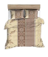 Pościel z kory 140x200 brązowe beżowe pionowe pasy