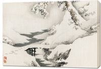 Obraz 100x70cm Snowscape, Kōno Bairei Japoński Vintage do Salonu