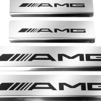 Listwa progowa MERCEDES GLA X156 AMG Stal nierdzewna 304 połysk z czarnymi