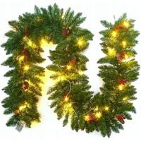 Girlanda CHOINKOWA ŚWIĄTECZNA GĘSTA Łańcuch Świerk Święta 300cm + Ozdoby